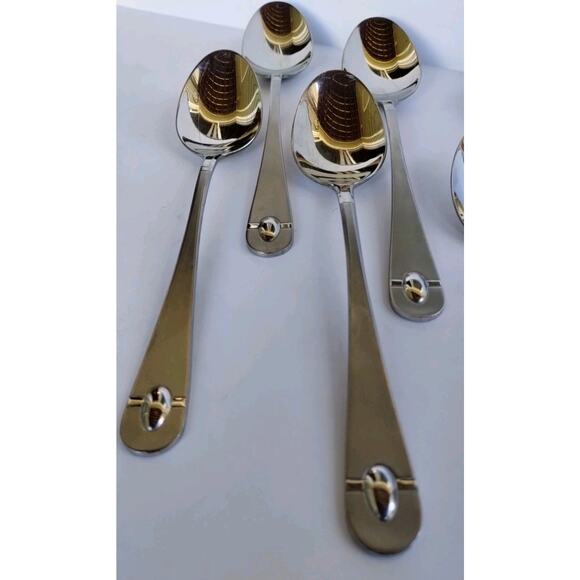 ONEIDA 18/10 Satin Garnet Stainless Lot Of 8 Spoons 4 Teaspoons 4 Soup Spoons - Picture 2 of 11